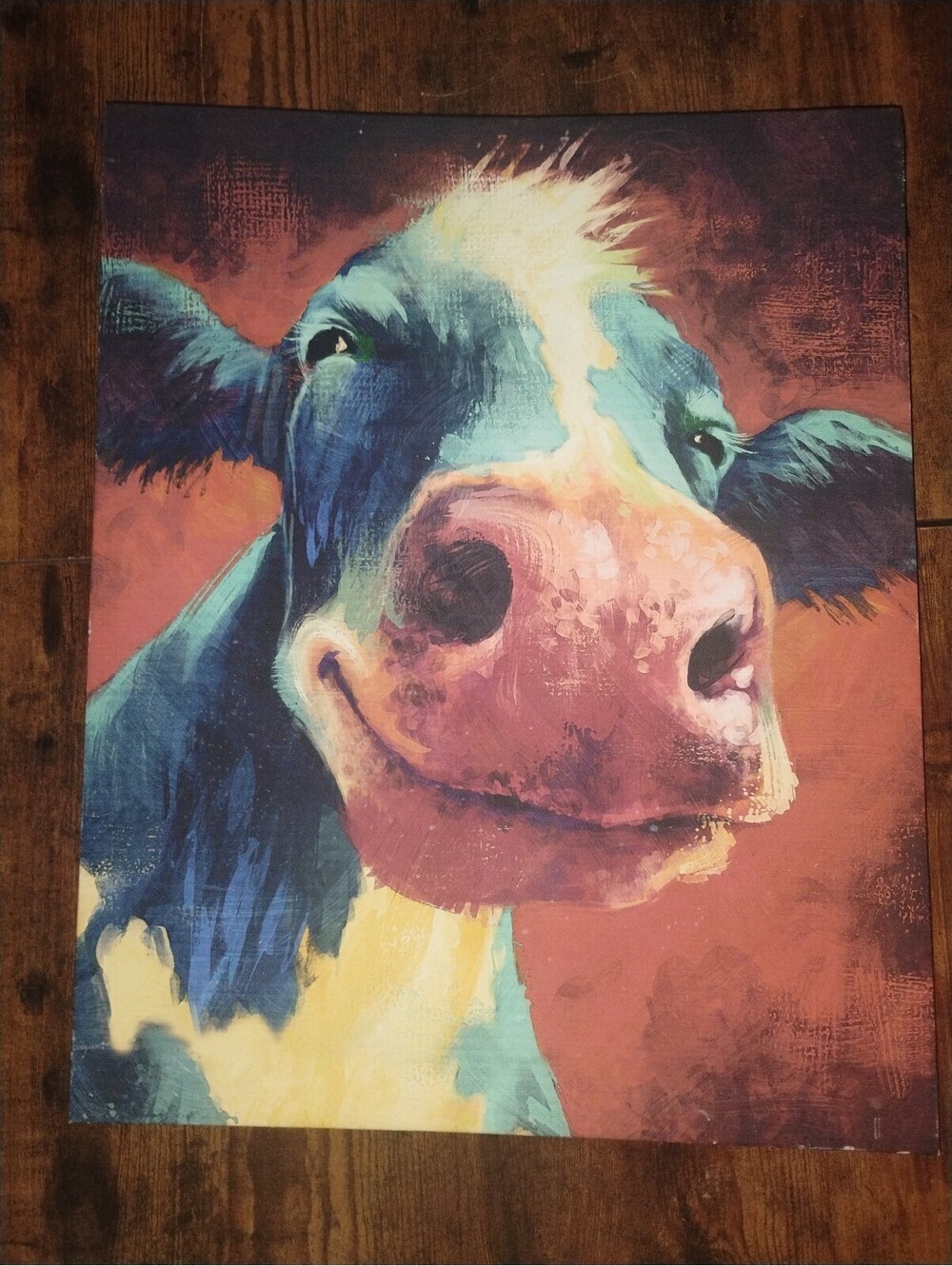 Colorful Abstract Cow Canvas Wall Art Pop Art Farmhouse Decor